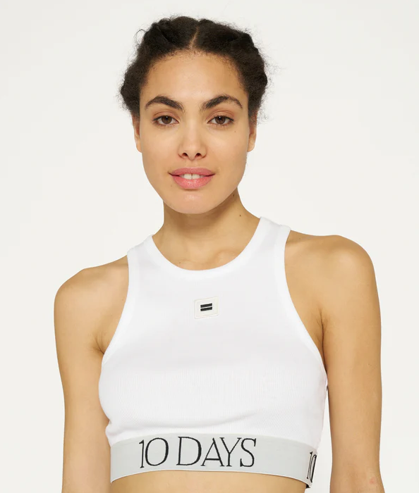 10DAYS | TANK TOP RIB BRA WHITE