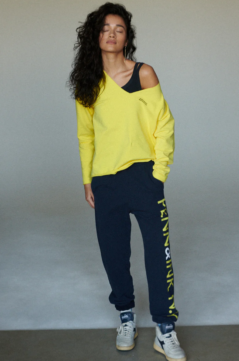 PENN&INK N.Y | JOGGING TROUSERS PRINT NAVY/LEMON