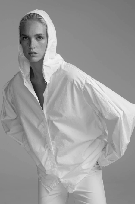 PENN&INK N.Y | BLOUSE HOOD WHITE