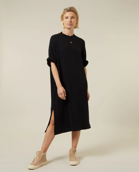 10DAYS | T-SHIRT DRESS FLEECE - BLACK – lfshneb